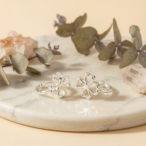 Lucky Clover Hoop Earrings
