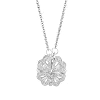 Four-Leaf Clover Necklace with Scattered CZ - elegant everyday pairing
