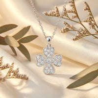 Four-Leaf Clover Necklace with Scattered CZ - gift-ready presentation