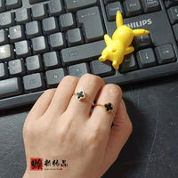Minimalist Four-Leaf Clover Stainless Steel Ring