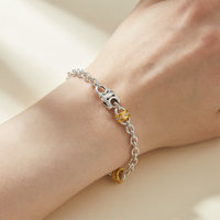 S925 Sterling Silver Charm Base Chain Bracelet - Lifestyle