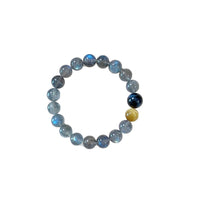 Labradorite and Tiger Eye Stone Beaded Bracelet - elegant everyday pairing