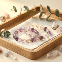 Crystal Healing Stone Beaded Bracelet Collection - detail close-up showing craftsmanship