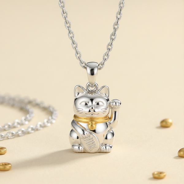 Maneki Neko Lucky Cat Pendant - Japanese Fortune Beckoner
