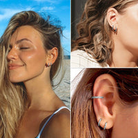 Titanium Steel Huggie Hoop Earrings