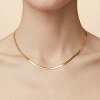 18K Gold Flat Snake Chain Necklace