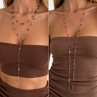 Geometric Crystal Y-Lariat Necklace