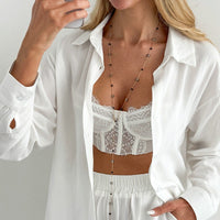 Geometric Crystal Y-Lariat Necklace