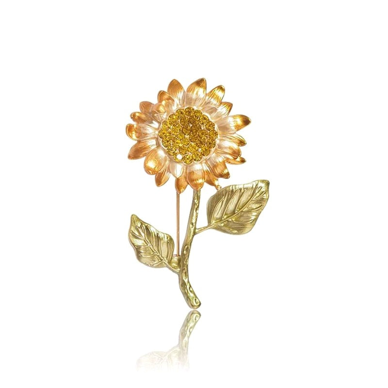 Van Gogh Sunflower Enamel Brooch