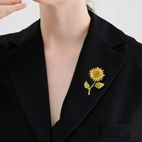 Van Gogh Sunflower Enamel Brooch