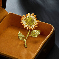 Van Gogh Sunflower Enamel Brooch