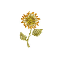 Van Gogh Sunflower Enamel Brooch