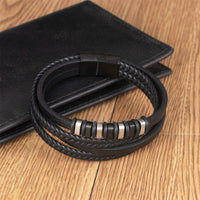 Braided Leather Magnetic Bracelet