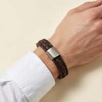 Braided Leather Magnetic Bracelet