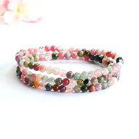 Semi-Precious Stone Multi-Strand Wrap Bracelet - front view on cream background