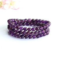 Semi-Precious Stone Multi-Strand Wrap Bracelet - detail close-up showing craftsmanship