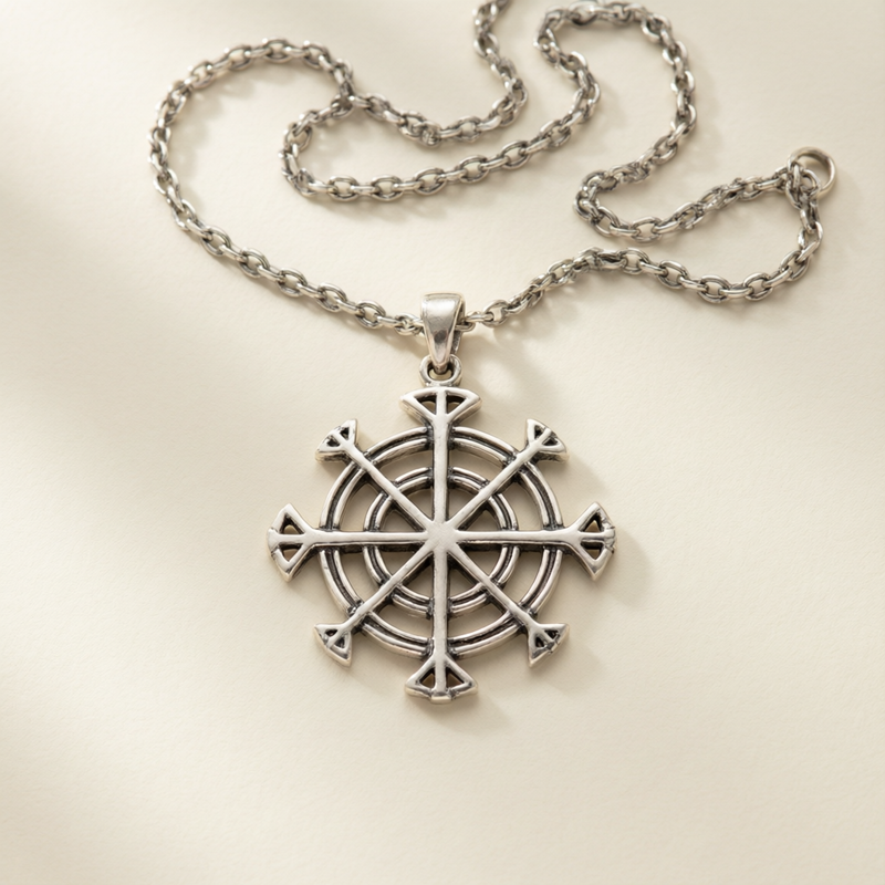Vegvisir Viking Compass Sterling Silver Pendant