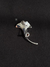 Garnet ginkgo brooch pendant