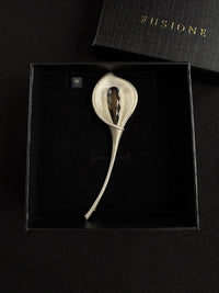 Natural China Amethyst / Smoky Quartz Calla Brooch Pendant