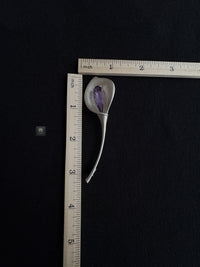 Natural China Amethyst / Smoky Quartz Calla Brooch Pendant