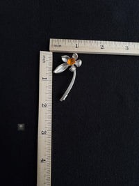 Natural Mexican Fire Opal lotus Brooch Pendant