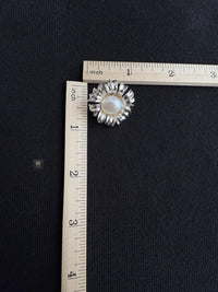White Baroque Pearl Daisy Studs，Earrings，Brooch, Pendant
