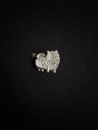 Sri Lankan Sapphire Pomeranian Dog Pet Brooch Pendant