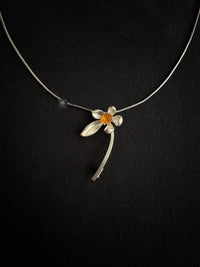 Natural Mexican Fire Opal lotus Brooch Pendant